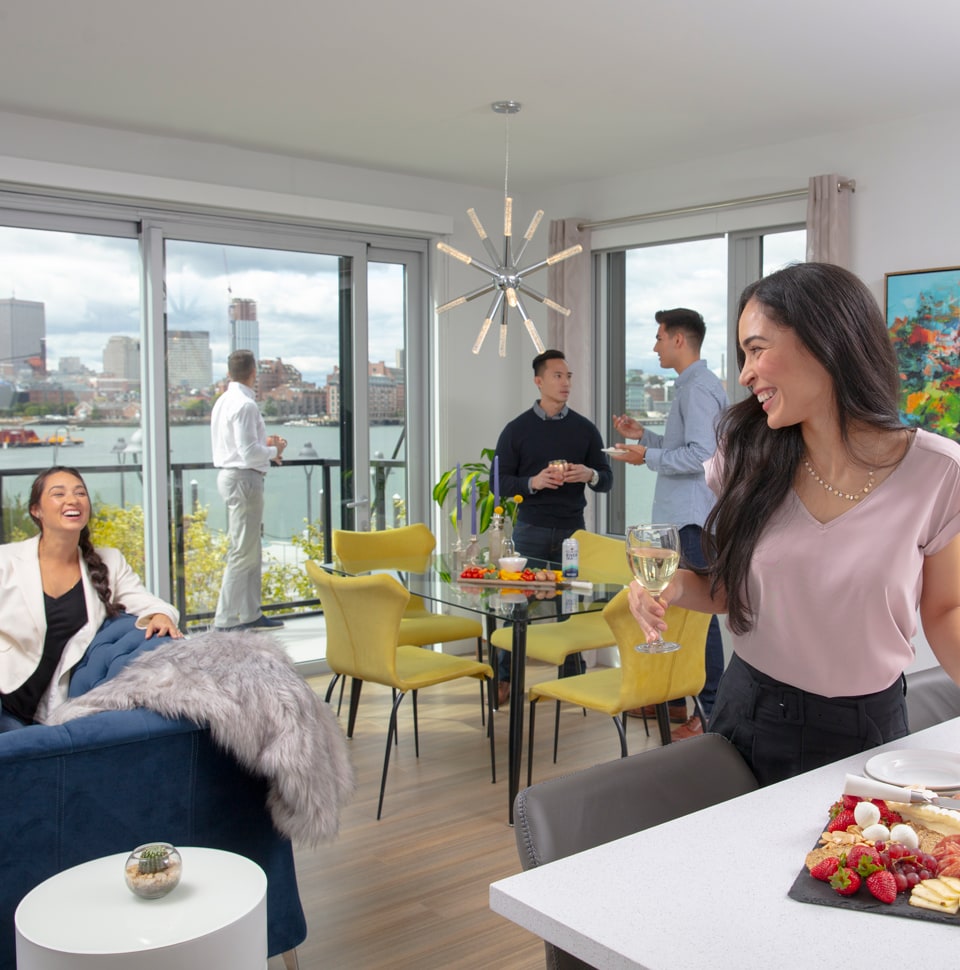 Clippership Apartments on the Wharf - Waterfront Lounge with Catering Kitchen